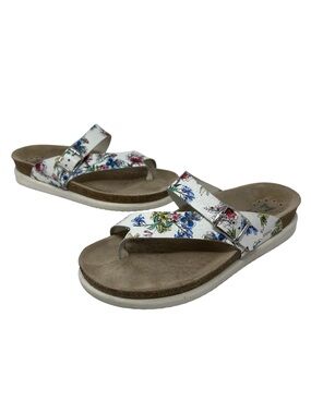 Mephisto Helen floral printed leather toe thong sandal EU37